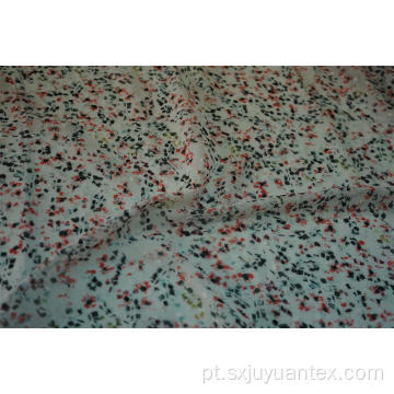 Tecido 100% poliéster Swiss Dot Clip Jacquard Chiffon